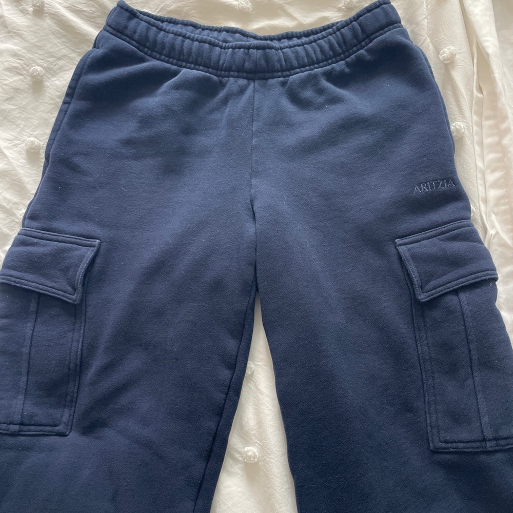 Aritzia Navy Blue Cargo Sweatpants